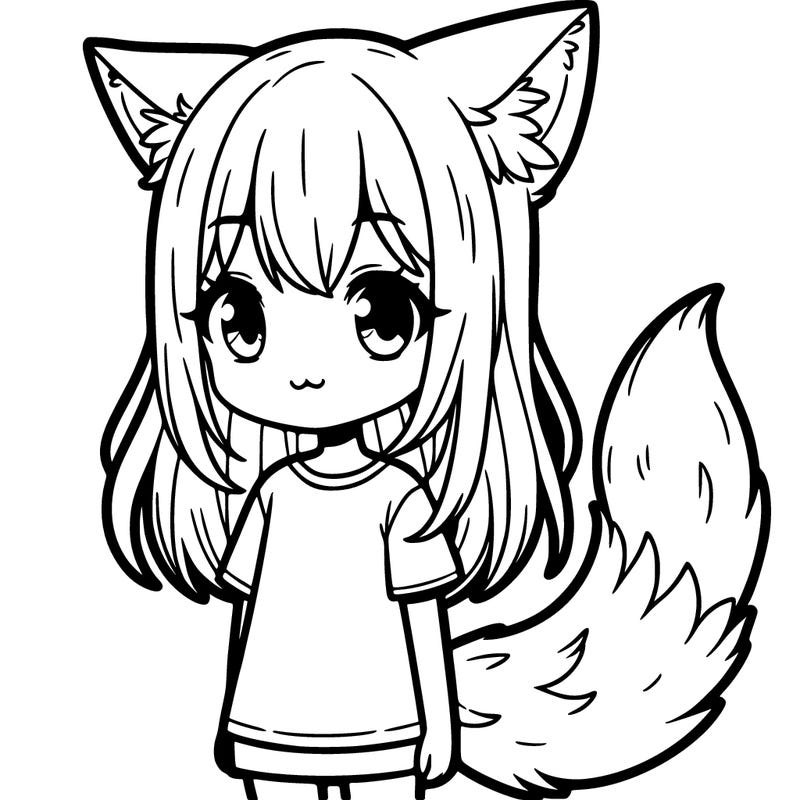 girl with wolf ears and wolf tail
