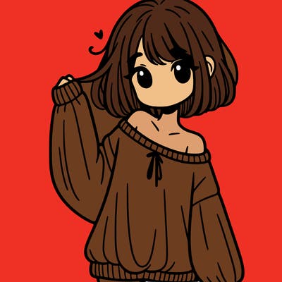 girl in baggy sweater hanging off her shoulder