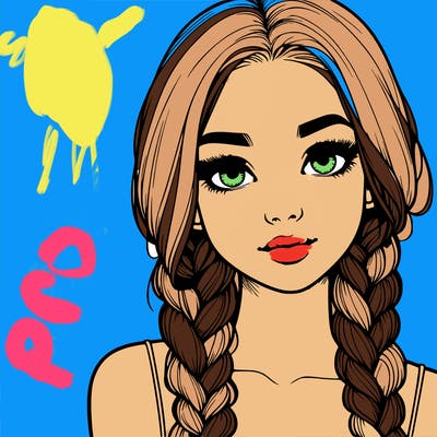 realistic girl with braids