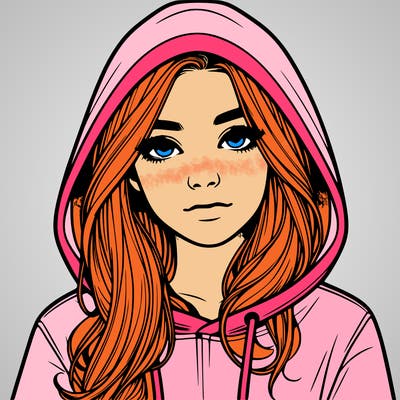 realistic girl with a hoodie