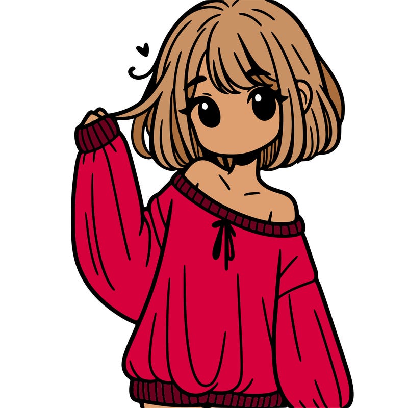 girl in baggy sweater hanging off her shoulder