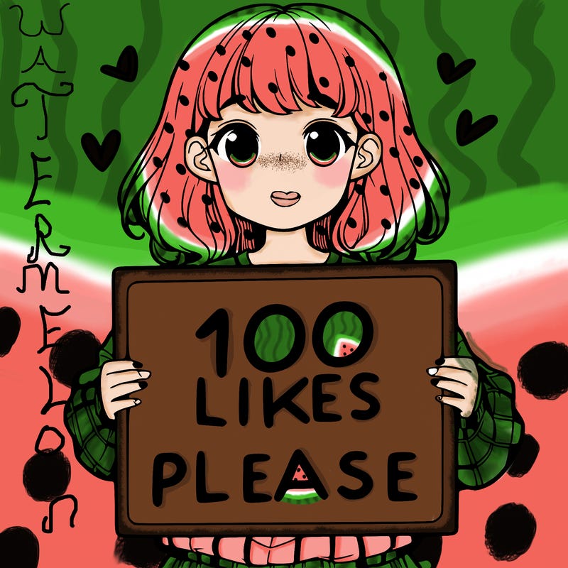 a girl holding a sign saying 100 likes please