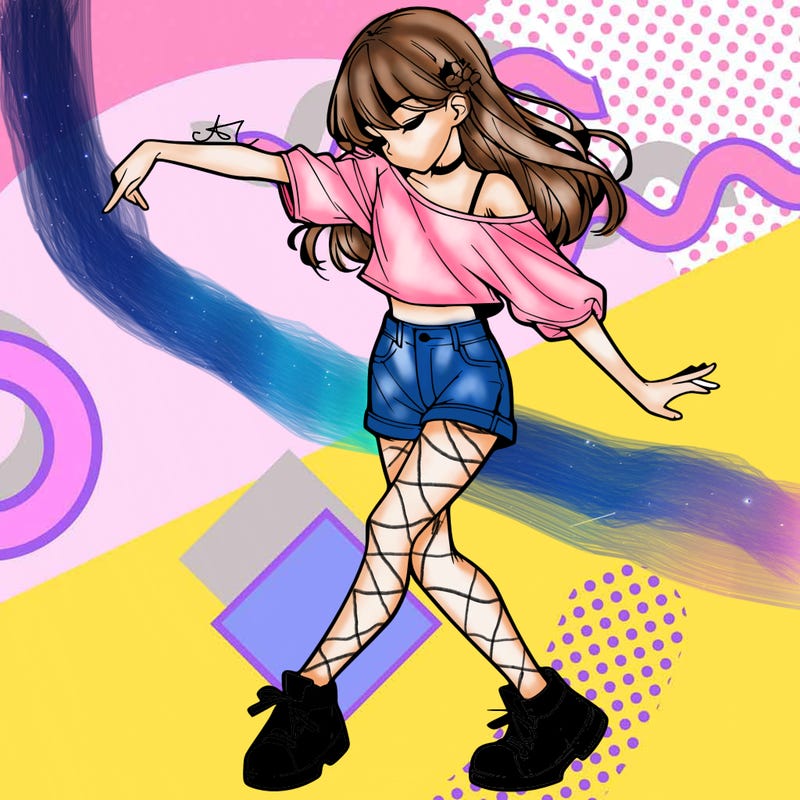 realistic girl danceing