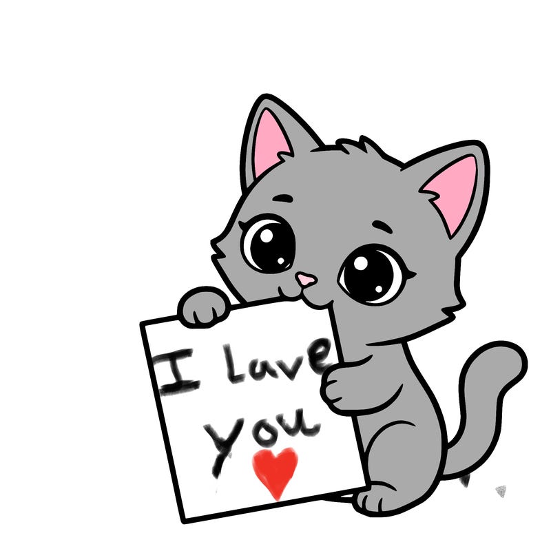 a small cat with a blank sheet of paper in its hand. the cat is sooooooo cute!