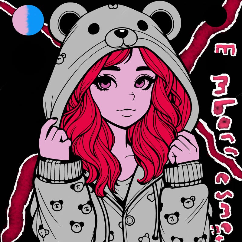 realistic girl in a animal pjs hoodie