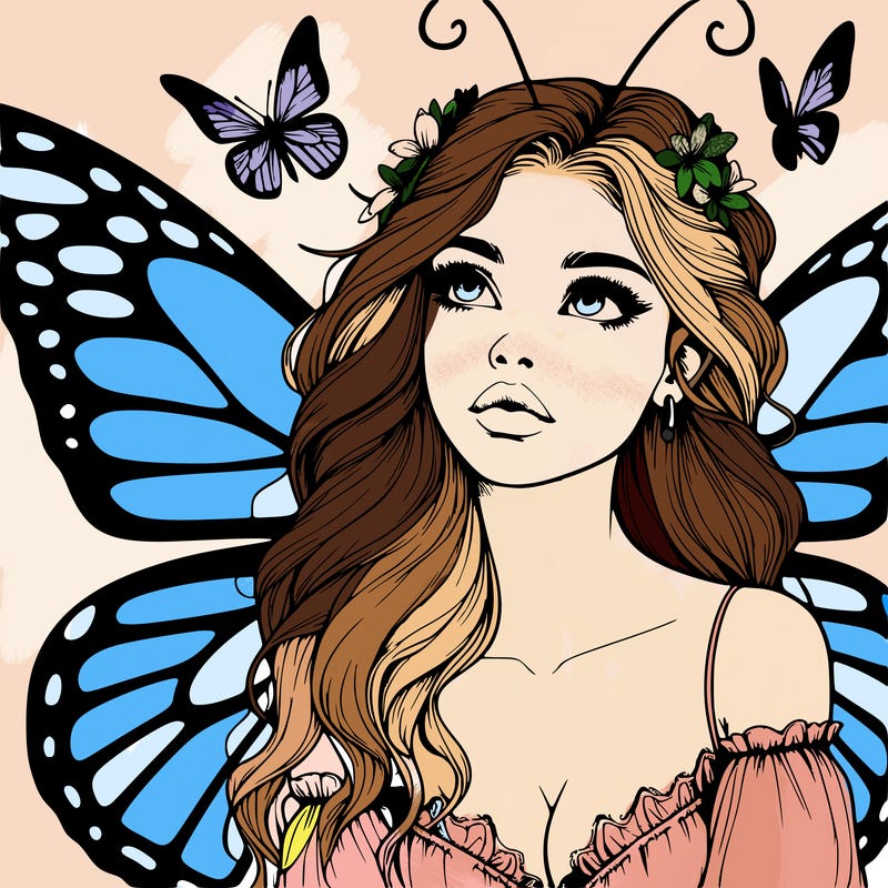 butterfly fairy realistic girl