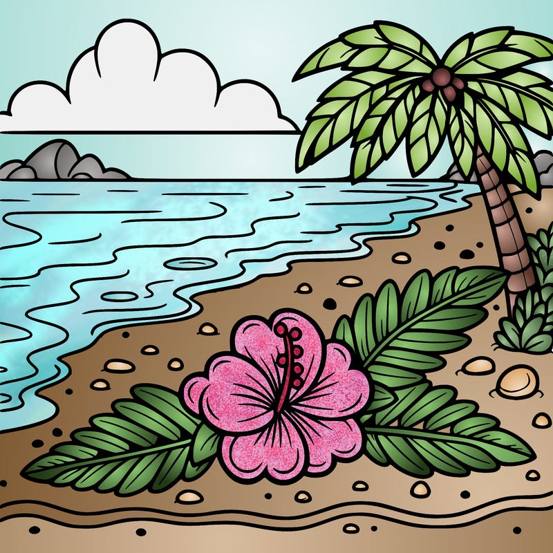 hawaiian flower on a beach