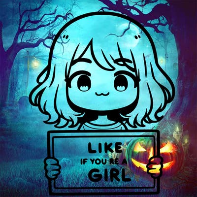 a cute girl holding a sign that says like if you’re a girl