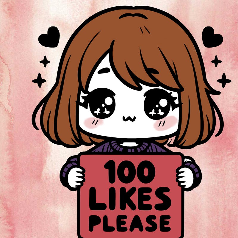 cute girl holding a sign saying 100 likes please