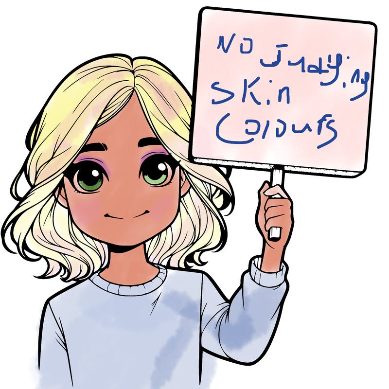 realistic girl holding up a sign