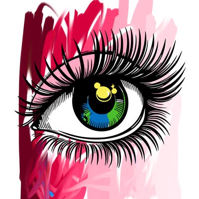 realistic eye long eylashes