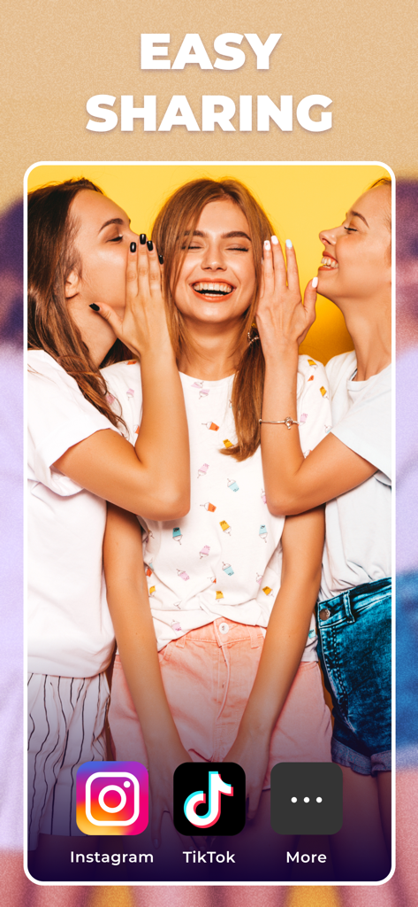 Captions for Videos - SubMe AI - SubMe AI app screenshot showing easy sharing options to Instagram and TikTok for video creators