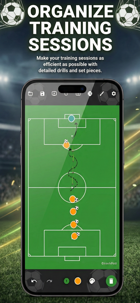 CoachPad Football Tactic Board - Digital tactic board for organizing football training sessions and drills