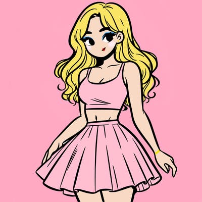 woman in a skirt and crop top