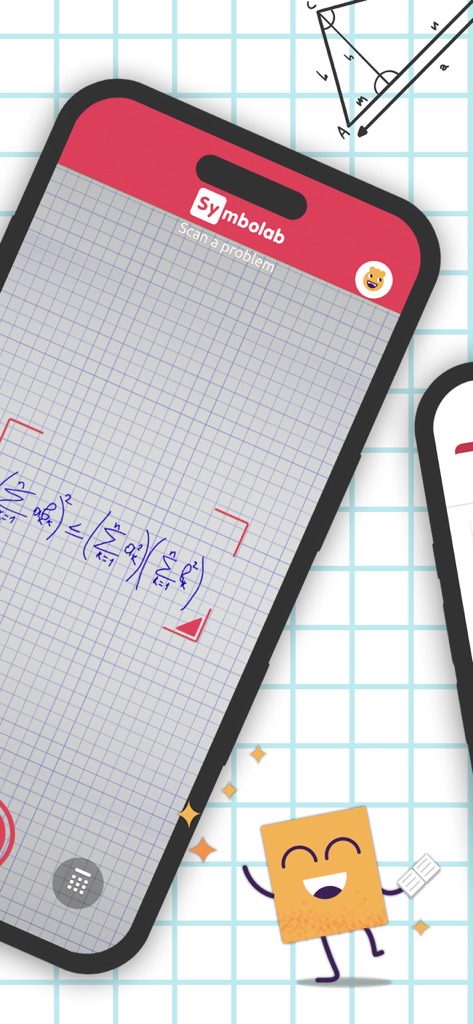 Symbolab app scanning a handwritten math equation for a solution