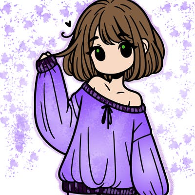 girl in baggy sweater hanging off her shoulder