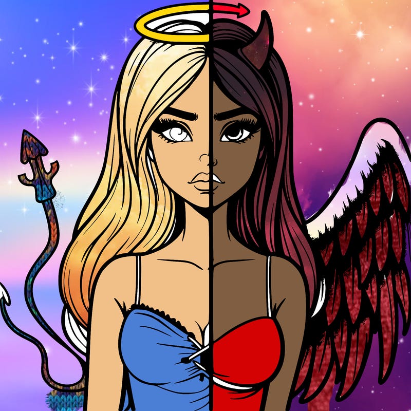 devil vs angel realistic girl