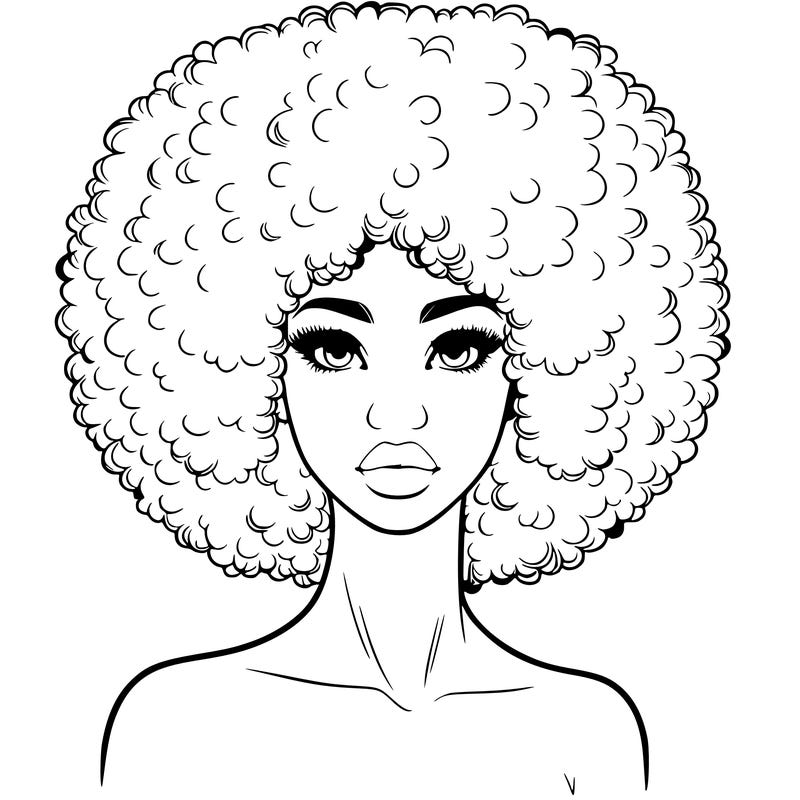 realistic lady with afro