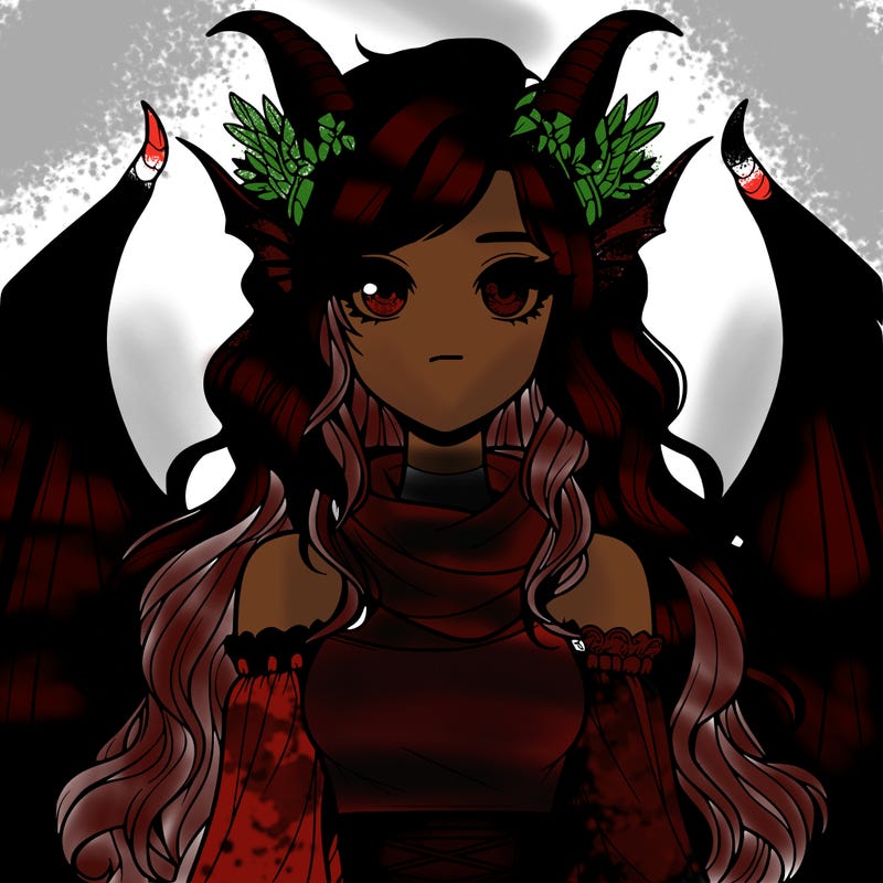 realistic girl with dragon wings horns and a tail