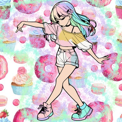 realistic girl danceing