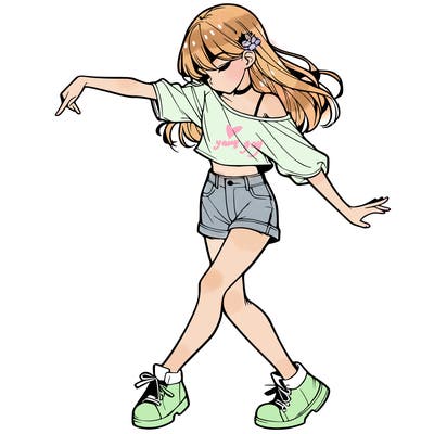 realistic girl danceing