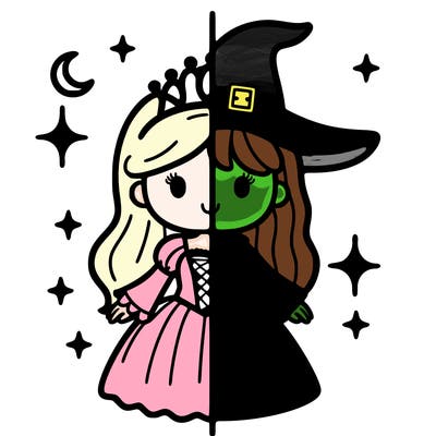 split princess and witch