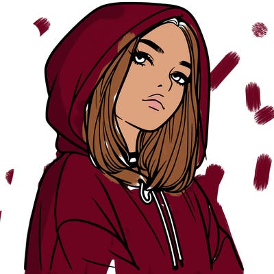 a realistic girl in a hoodie