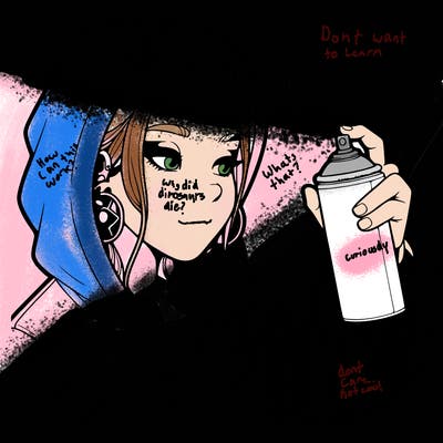 a realistic girl, spray painting