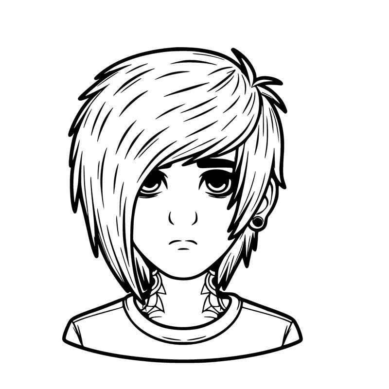 realistic emo boy