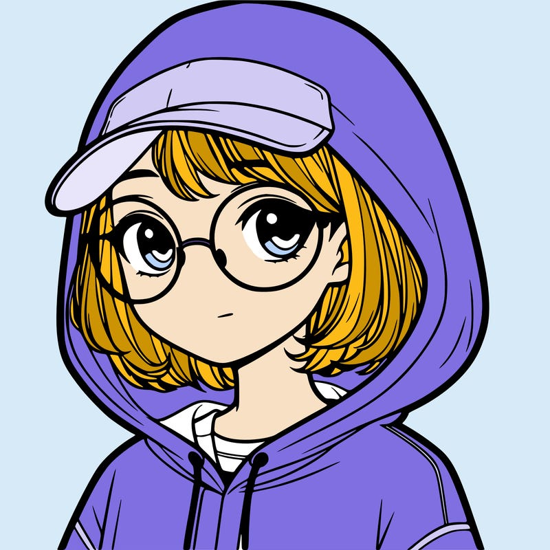 girl with short hair glasses and a hoodie