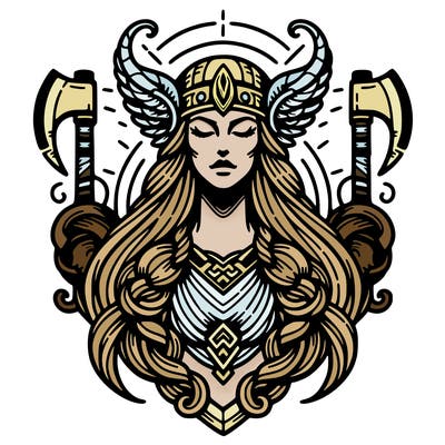 realistic valhalla goddess  symbol