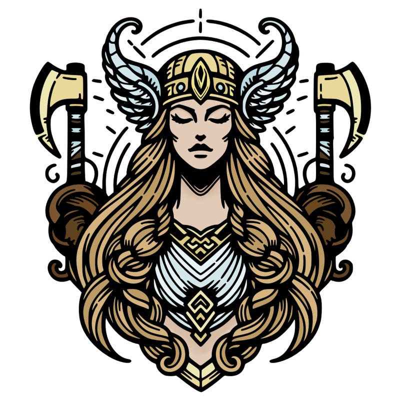 realistic valhalla goddess  symbol