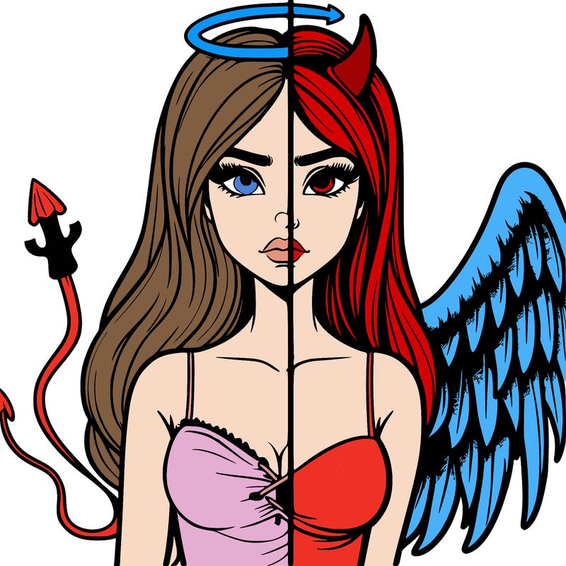 devil vs angel realistic girl