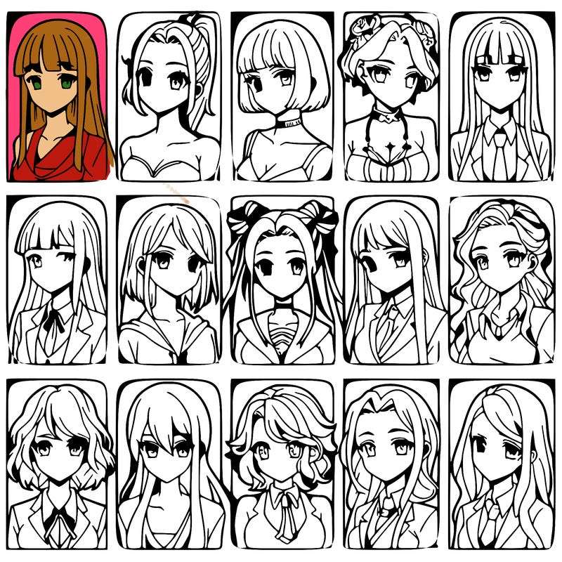 girls that look diffrent anime