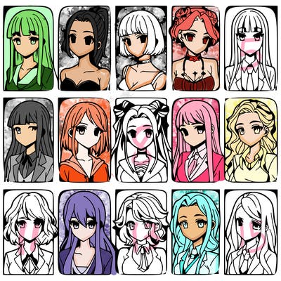 girls that look diffrent anime