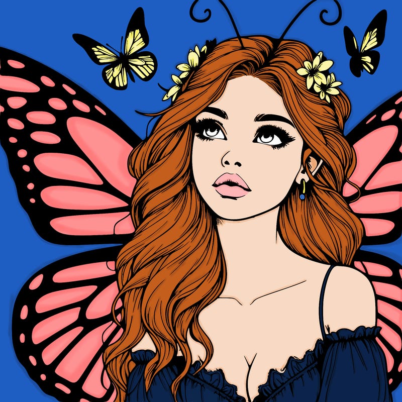 butterfly fairy realistic girl