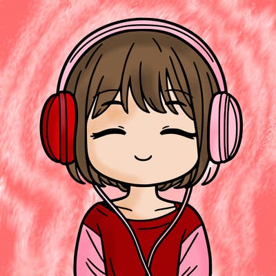 girl with short hair listening to music