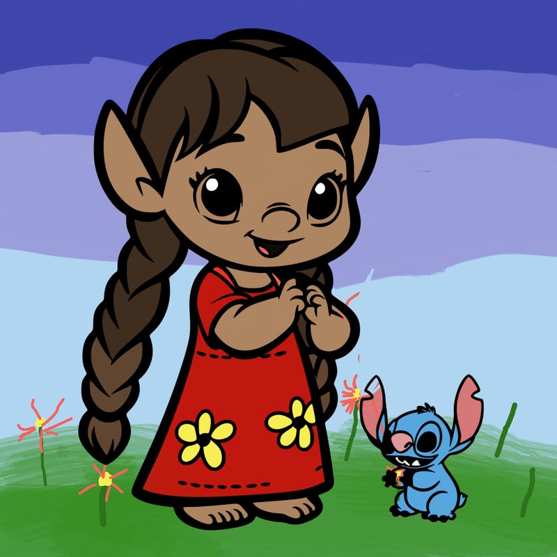 girl dressed as stich