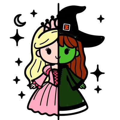 split princess and witch