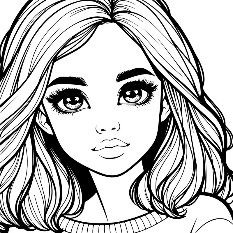 realistic girl whith cute eyes