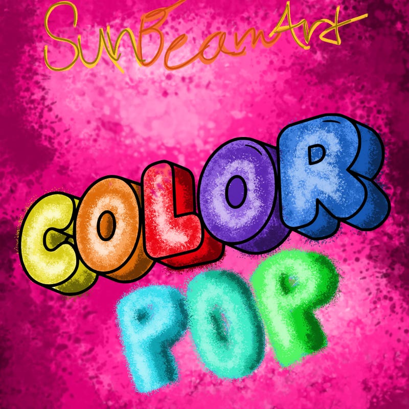 a sign that says color in bubble writing