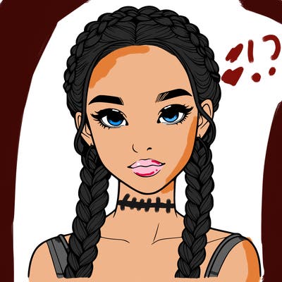 realistic girl with braids