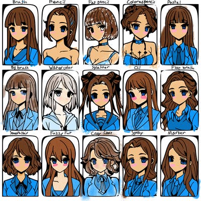 girls that look diffrent anime