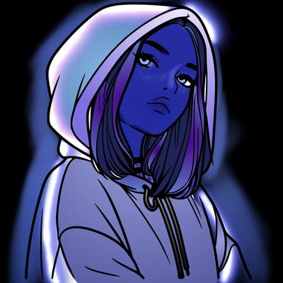 a realistic girl in a hoodie