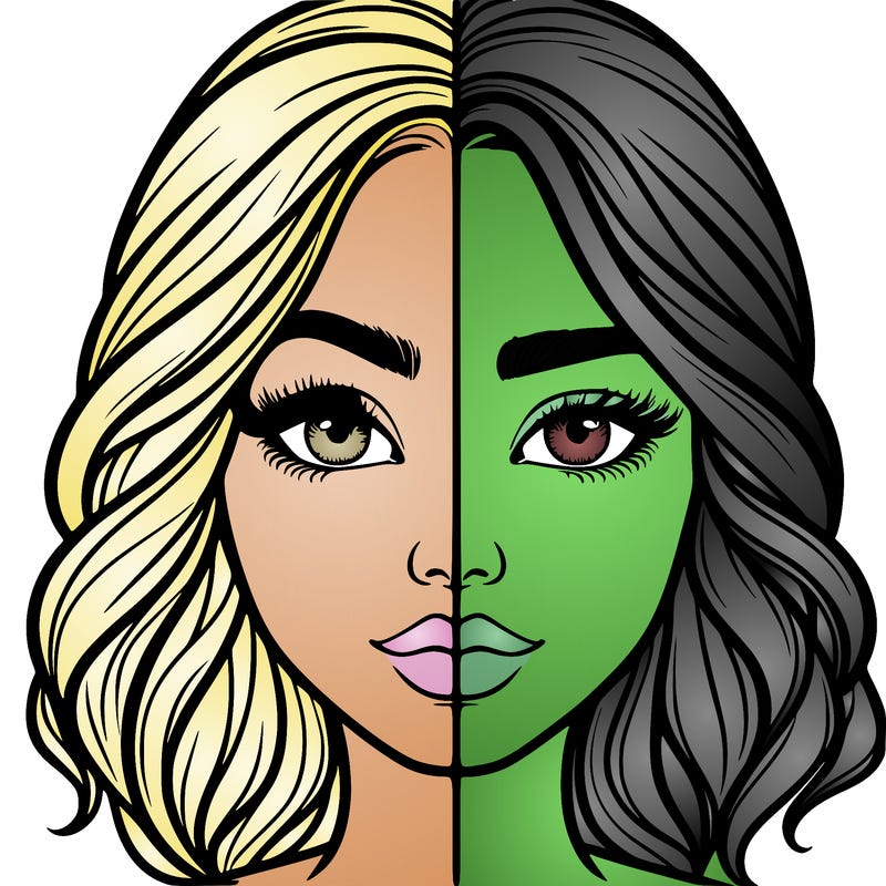 realistic girl split half