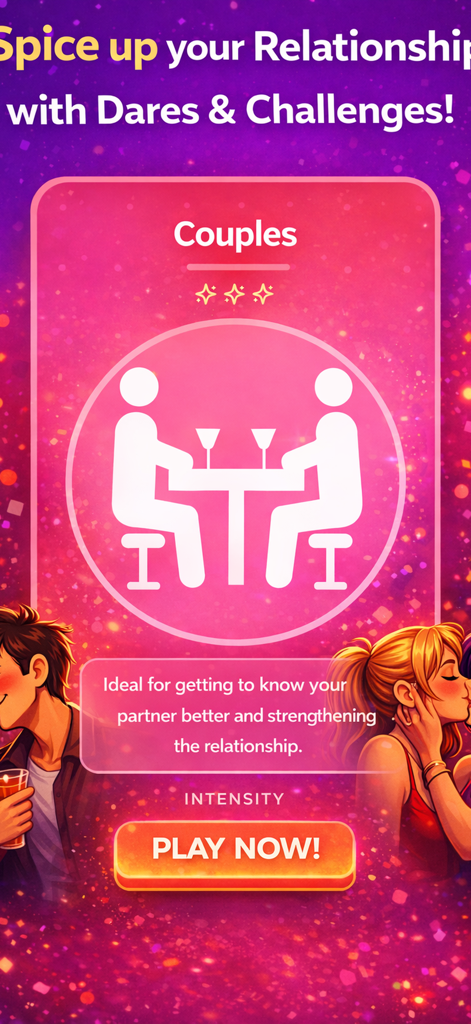 Interfaccia dell'app MACAJAY che mostra il mazzo Coppie per sfide e obblighi relazionali