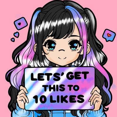 girl holding up sign that says let’s get this to 10 likes realistic