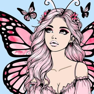 butterfly fairy realistic girl