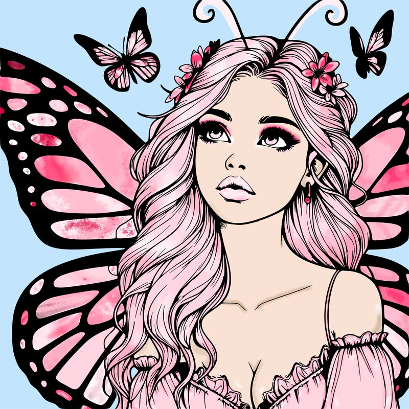butterfly fairy realistic girl