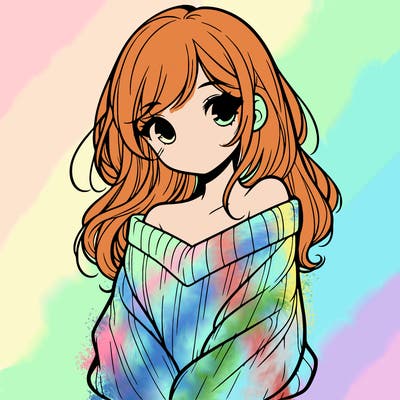 shy pretty girl wearing a sweater that is falling off one shoulder portrait